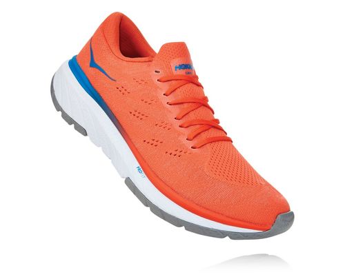 Hoka One One Herre Cavu 3 Road Løpesko Herredarin Rød/Hvit Norge-10CFX